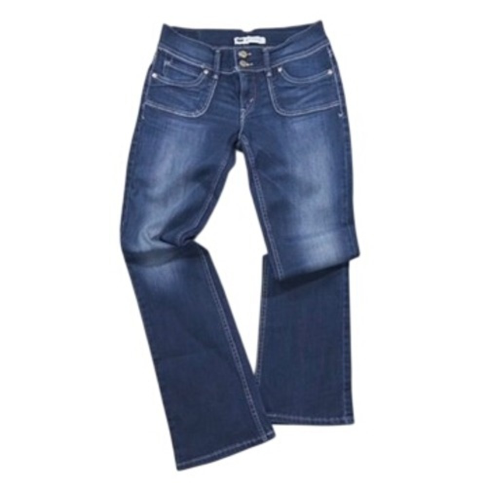 Leviss 524 Too Superlow Jeans Women 9M Dark Wash Bootcut Contrast Stitch Y2K